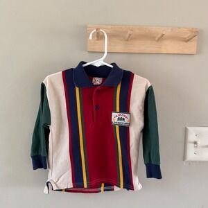 3T. Vintage color block buster brown top